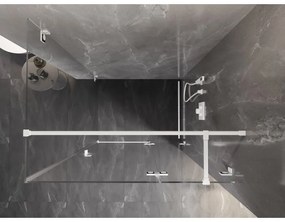 Mexen Lunar T, výklopný sprchový kút pravý 130 x 100 cm, 8mm číre sklo, biely profil, 834T-130-100-20-00-P