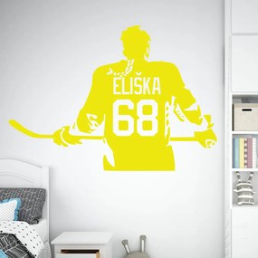 Veselá Stena Samolepka na stenu na stenu Hokejistka s menom Farba: černá