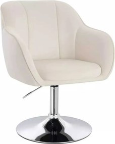 LuxuryForm DESIGN Stolička AVOLA VELUR na striebornom tanieri - biela