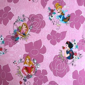 Ružová napínacia bavlnená detská plachta 90x200 cm The Pincesses "Pink" – Jerry Fabrics