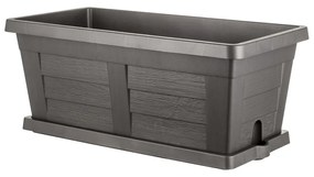 Bama Záhradný veľkoobjemový kvetináč Legno antracit, 60 x 30 x 25 cm, 60 cm