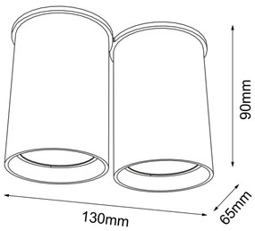 Shilo 1112 - Bodové svietidlo ARIDA 2xGU10/15W/230V 9 cm čierna