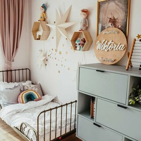 Samolepka do detskej izby sada hviezdy zlatá 3-8cm