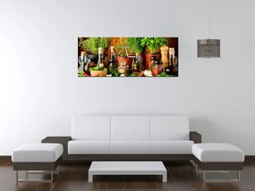 Gario Obraz s hodinami Zeleninové prísady Rozmery: 100 x 40 cm