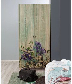 Šatní skříň Stil 90 cm dub sonoma/zelená