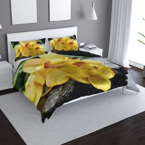 Sablio Obliečky Žltá Orchidey - 140x220 / 90x70