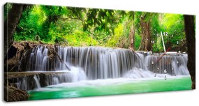 Gario Obraz s hodinami Thajsko a vodopád v Kanjanaburi Rozmery: 60 x 40 cm