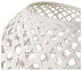 Biela bambusová stolová lampa s bambusovým tienidlom (výška 23 cm) – Casa Selección