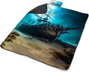 Sablio Plážová deka Vrak drevenej lode na dne mora: 200x140 cm