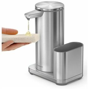 Simplehuman Bezdotykový dávkovač mydla + podložka na hubku, nerez