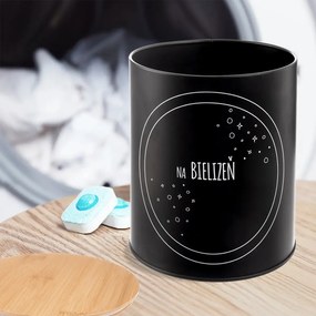 Orion Dóza plechová, čierna, s bambusovým vekom, Na bielizeň, 3,3L, SK