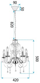 Toolight Toolight, stropné svietidlo 5xE14, EBT010-5CP, čierna, OSW-01245