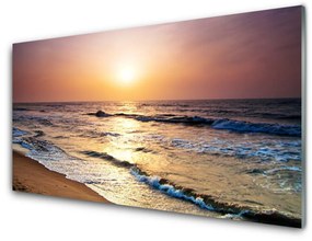 Skleneny obraz More pláž slnko krajina 100x50 cm