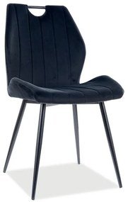 Jedálenská stolička Arco Velvet, čierna