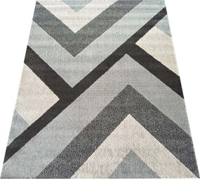 DY Moderný sivý koberec s geometrickým vzorom Ladon 04 Rozmer: 80x150 cm