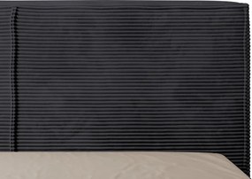 Posteľ Inez 180x200 cm, čierna štruktúrovaná látka