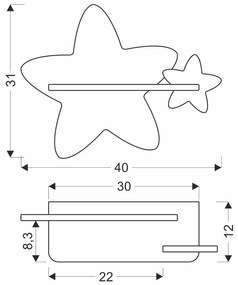 PROXIMA.store - Lampa do detskej izby STAR Kábel: áno