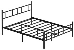 Kovová dvojlôžková posteľ PIRON 140x200 cm čierna nosnosť 200 kg