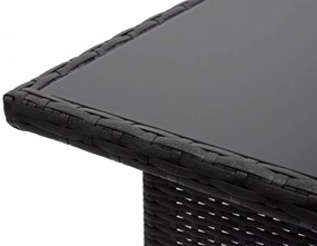 Polyratanový jedálenský stôl HWC-G16, 112x60cm - čierny