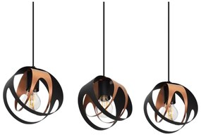 Luster na lanku MOONLIGHT 3xE27/15W/230V čierna/medená