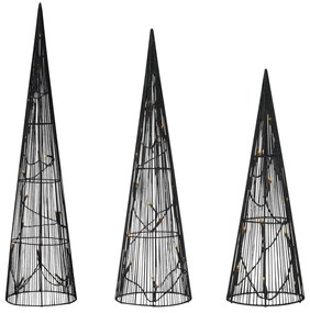 Čierne vianočné svetelné dekorácie v súprave 3 ks Dunge – Markslöjd