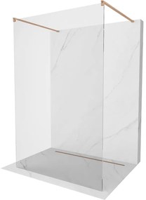 Mexen Kioto, sprchová zástena Walk-In 135 x 200 cm, 8mm číre sklo, medený matný profil, 800-135-002-65-00