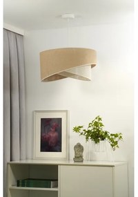 Duolla - Luster na lanku YUTE CELLO 1xE27/15W/230V pr. 45 cm hnedá/šedá