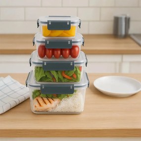 Orion Sada 4 kuchynských tesniacich dóz, krabičky na jedlo CLARA