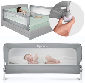 Bezpečnostná zábrana na posteľ 200 cm Nukido NK-228 sivá