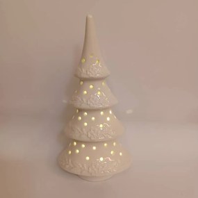 DECOLED Keramický stromček, 11,4 x 8,5 x 23 cm, teplá biela, 2xLR44