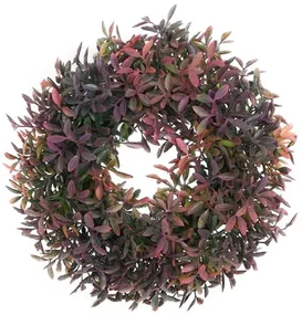 Umelý veniec Azalea zeleno - fialová, pr. 27 cm