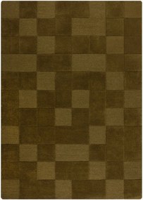 Ručne všívaný vlnený koberec's reliéfnou štruktúrou Checkerboard