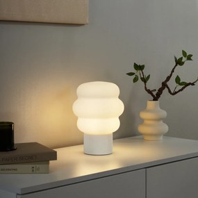 Japandi stolná lampa béžová s opálovým sklom 18cm - Kumo
