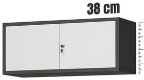 Závesná skrinka Ewa kovová antracit/biela