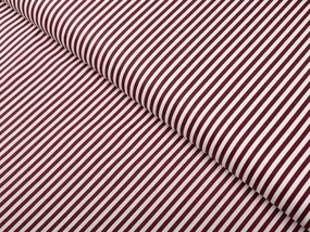 Biante Bavlnený oválny obrus Sandra SA-363 Tmavo červeno-biele pásiky 120x160 cm