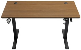 Herný stôl BR04 tmavohnedý s čiernym rámom 120 cm