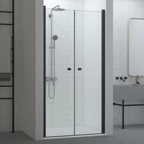 Westy 100 DVOJKRÍDLOVÉ čierne sprchové dvere, 195cm, 6mm