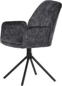 Jedálenská stolička zamatová, čierna HC-511 BK4
