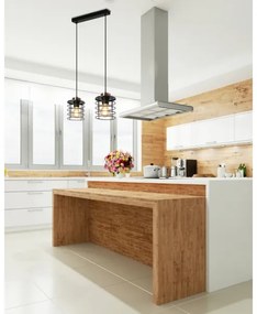 Luster na lanku GLOB 2xE27/40W/230V čierna