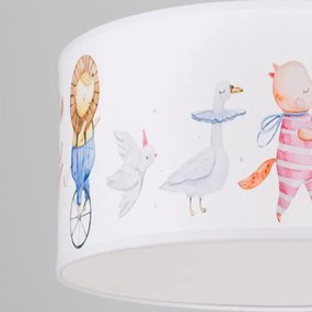 Brilagi - LED detský luster na lanku BOBO 1xE27/60W/230V pr. 35 cm biela/zvieratká
