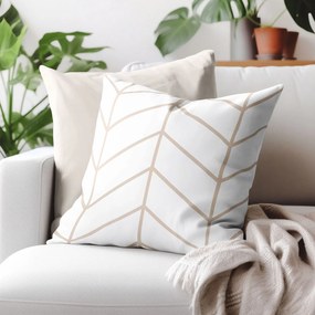 Goldea bavlnená obliečka na vankúš - béžový cikcak na bielom 40 x 40 cm