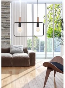 Luster na lanku FRAME 2xE27/60W/230V čierna