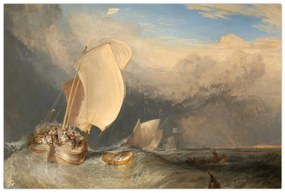 Obraz - William Turner, Fishing Boats with Hucksters Bargaining for Fish, reprodukcia (90x60 cm)