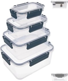 Orion Sada 4 kuchynských tesniacich dóz, krabičky na jedlo CLARA