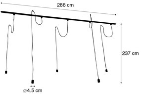 Moderný koľajnicový systém s 5 závesnými svetlami čierny 1-fázový - Iconic Cavalux