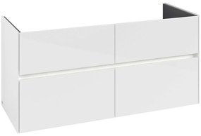 VILLEROY &amp; BOCH Collaro závesná skrinka pod dvojumývadlo, 4 zásuvky, s LED osvetlením, 1261 x 480 x 610 mm, Glossy White, C147B0DH