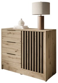 Dizajnová komoda JONA 105 cm remeselný dub + čierna