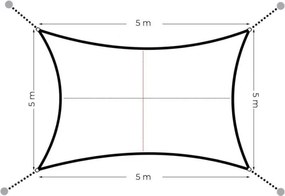Bestent Záhradná slnečná clona 5x5m béžová 180g/m2