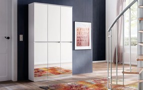 Zrkadlová viacúčelová skriňa s policami Mirror, 37 cm, biela