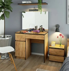 Toaletný stolík so zrkadlom CLP P-2/SL 900x600 ľavý, dub craft